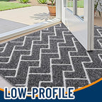 OLANLY Front Door Mat, Non-Slip Rubber Backing, Dirt Resistant and Absorbent, Washable, Easy to Clean Low-Profile Indoor Doormat for Back Door, Entryway, Inside Entrance, 48x32, Black
