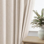 Guken 100% Blackout Curtains 40 Inch Wide by 84 Inch for Living Room Bedroom Back Tab Thermal Insulated Black Out Linen Drapes Room Darkening Window Curtains