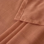 BGment Terracotta Linen Curtains 54 Inch Length for Short Living Room, Semi Sheer Burnt Orange Drapes Boho Rustic for Bedroom Decor with Rod Pocket Lightweight, 2 Panels Set, Each 42 Inch Wide