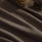 Chocolate Linen Curtains 72 Inch Long for Living Room Bedroom Lightweight Door Drapes 2 Panels Set, Semi Sheer Light Filtering Back Tab or Rod Pocket Curtain,52x72