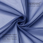 Simplebrand Royal Blue Sheer Curtains 84 Inches Long 2 Panels, Light Filtering Rod Pocket Solid Color Window Sheer Curtain Panels, Elegant Curtains & Drapes for Living Room, Bedroom, 42" W x 84" L
