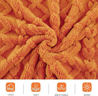Aganear Blanket Queen Size - Cozy Boho Fall Decor Throw Blanket for Couch, Sofa, Bed, Office, Warm Decorative Present for Birthday, Christmas(90"x90", Burnt Orange)