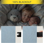 Light Blue Curtains for Bedroom 63 Inch Length 2 Panels Neutral Linen Textured Full Blackout Room Darkening Noise Reducing Curtain for Bay Window Kids Room Boys Nursery Dusty Slate Stone Blue 63 Long