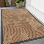 Smiry Front Door Mat Outside Entrance, Low Profile Rubber Doormat, 59x23