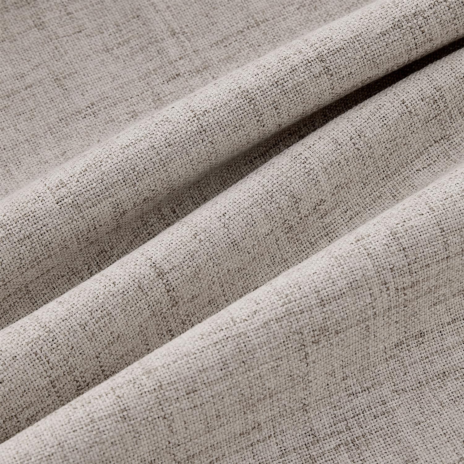 MIULEE 100% Blackout Linen Curtains for Bedroom 42 x 84 Inch Greige 2 Panel