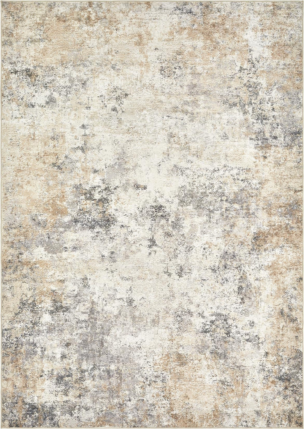 UERMEI 5x7 Area Rug Living Room Rugs - Washable Neutral Modern Abstract Soft Thin Large Rug Indoor Floor No Slip Rug Carpet for Bedroom Under Dining Table Home Office Decor - Golden Grey