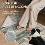 BEIMO 8x10 Area Rug for Bedroom, Green Taupe Washable Abstract Non Slip Rug