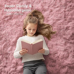 OLANLY 5x7 Machine Washable Large Area Rugs for Living Room, Bedroom, Soft Fluffy Shaggy Bedside Rug, Indoor Floor Carpet for Kids Girls and Boys, Dorms, Nursery, Home Decor Aesthetic, Pale Pink