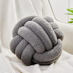 Uvvyui Knot Pillow Ball, Soft Home Decorative Pillows, Round Throw Pillow, Handmade Knotted Plush Pillow, Round Boucle Pillow Cushion (11 Inches Dark Gray)