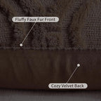 decorUhome Throw Pillow Covers 24x24 Inch Set of 2, Soft Plush Faux Wool Dark Brown Solid Couch Pillow Covers, Accent Euro Sham Farmhouse Neutral Square Pillow Cases for Sofa Bed Living Room