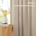NICETOWN Thick Flax Linen Camel Curtains 108 inches Long, Pinch Pleated Linen Blend Privacy Added with Light Filtering Window Treatments for Living Room/Bedroom, W50 x L108, 2 Panels