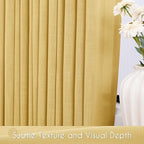 Gold Curtains for Living Room Back Tab Modern Farmhouse Semi Sheer Curtains 84 inches Long 2 Panels Set Muted Neutral Window Curtain for Dining Room Bedroom 52x84
