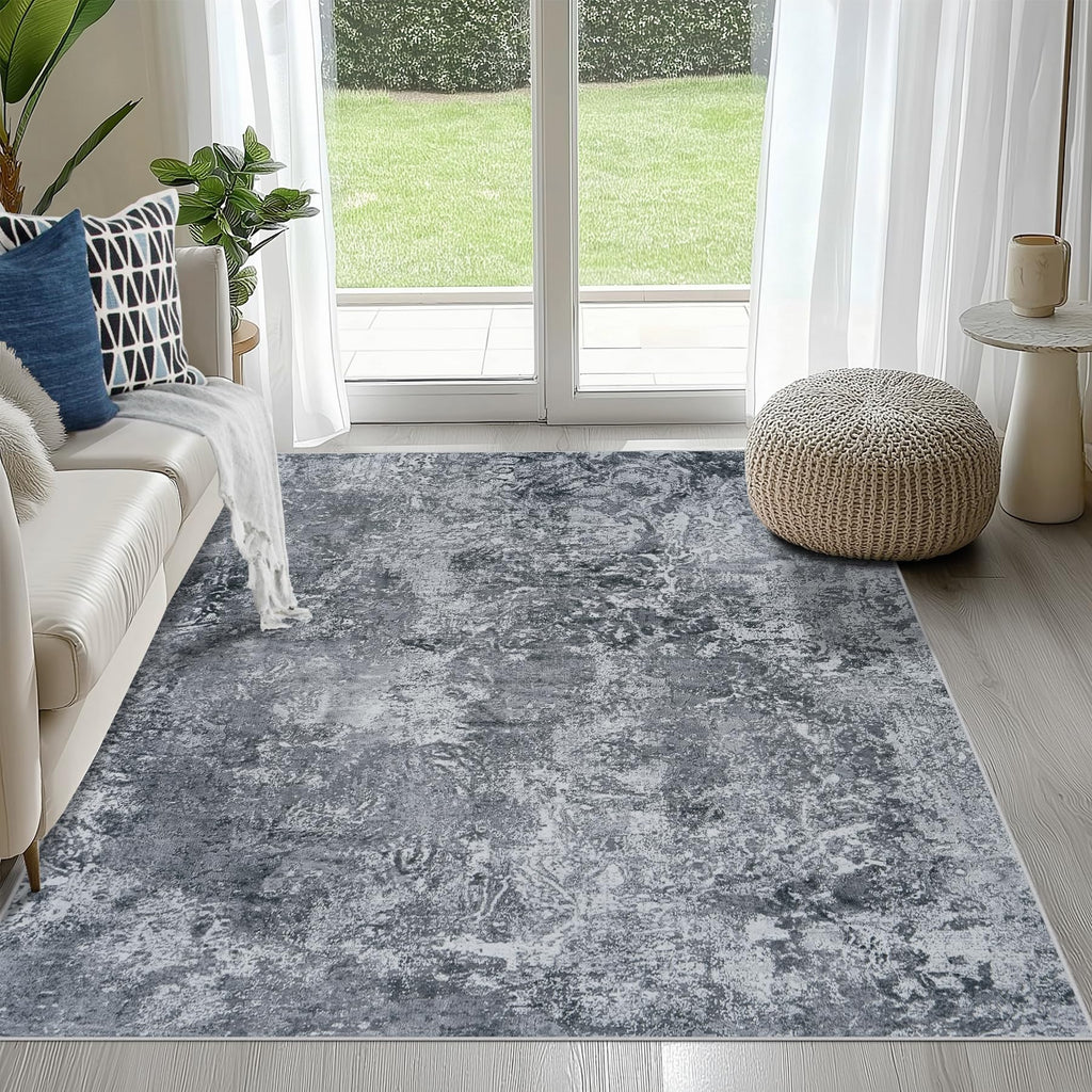 Aelenmu 4x6 Area Rugs for Living Room Washable Bedroom Dining Room Black