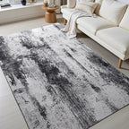 Toneed Abstract Area Rug Modern Washable Rug Soft Non Slip Rug Low Pile for Bedroom Living Room Dining Room Slate Grey 3x5 Feet