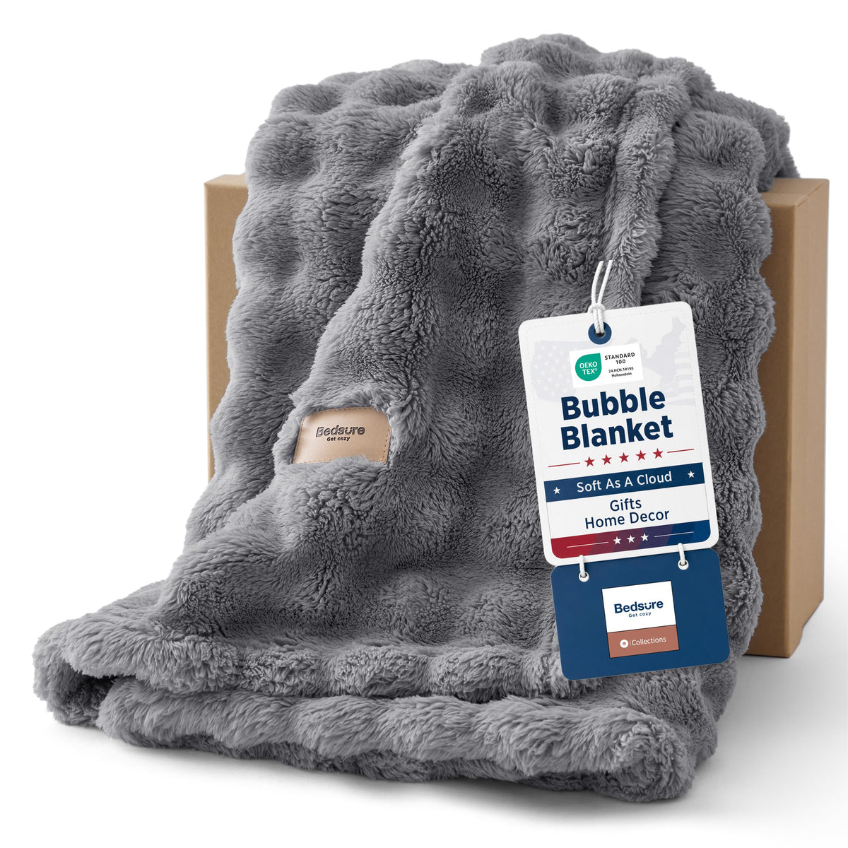 Bedsure Cloud Bubble Fleece Twin Blanket for Bed, Pink, 60"×80"