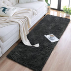 Chicrug Soft Runner Rugs for Bedroom Living Room Plush Fluffy Rug 2x6 Feet, Shag Furry Area Rug Carpet Non Shedding for Nursery Children Kids Girls Room Home Decorative, Dark Grey