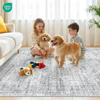 Restydon 5x7 Area Rugs for Living Room,Large Washable Rug,Grey