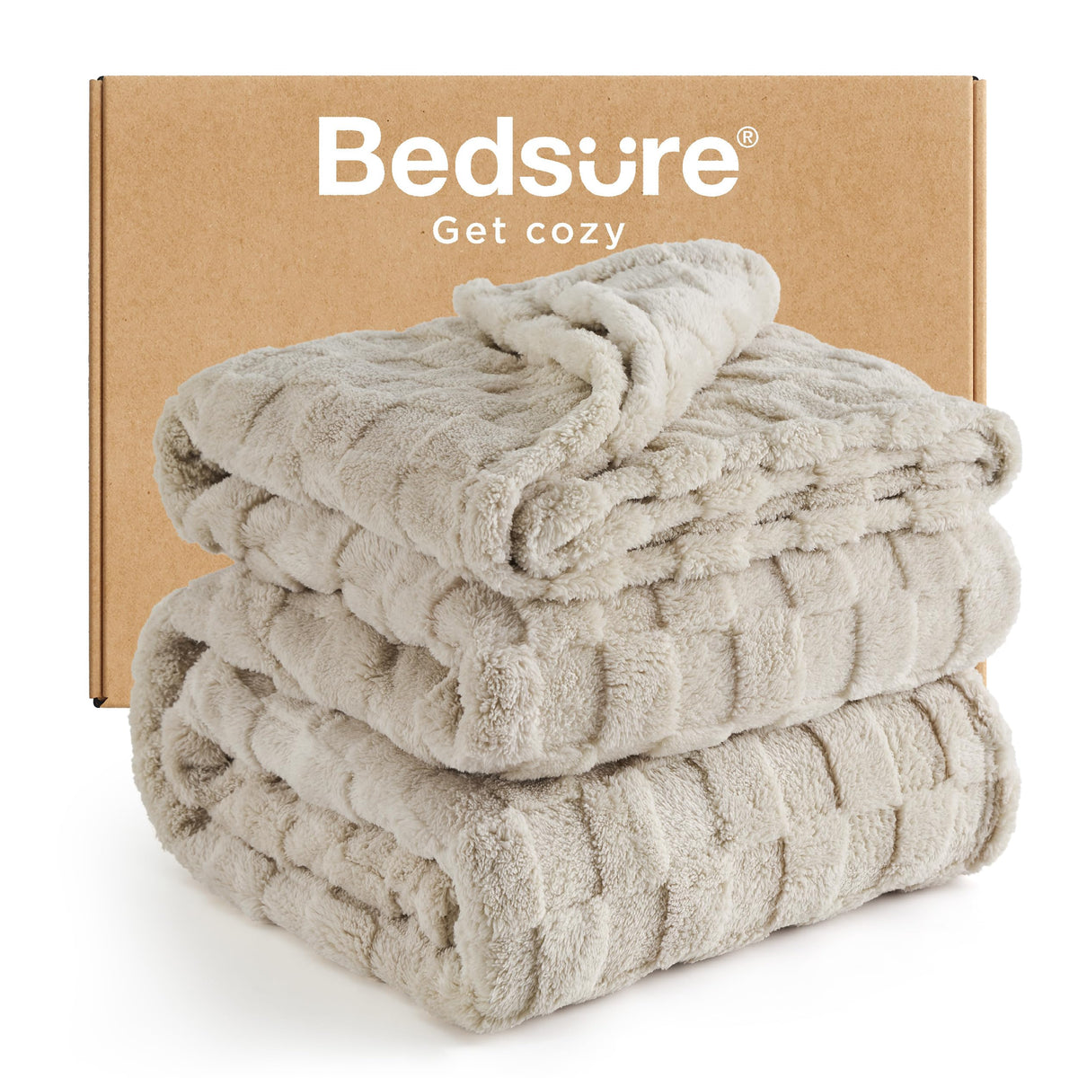 Bedsure Checkered Soft Cozy King Blanket for Bed, Sage Green, 108"×90"