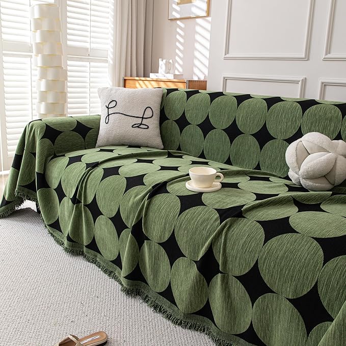 KaviKon Couch Cover for Sofa, Boho Sofa Covers Washable 3 Cushion for Dogs
