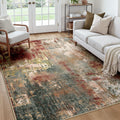 RELEANY Washable Square 7'x7' Area Rug for Living Room Rustic Brown
