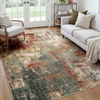 RELEANY Washable Square 7'x7' Area Rug for Living Room Rustic Brown