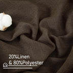 LAMIT Brown Linen Curtains for Living Room 84 inch Length 2 Panels