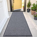 OLANLY Front Door Mat Indoor Outdoor Entrance, Waterproof Heavy Duty Doormat, Fade Resistant, Low Profile, Easy Clean Patio Porch Welcome Floor Mats for Entry, 47x23, Grey