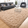 Tepook Super Soft Fluffy Rugs for Bedroom, Shag 5x8 Area Rugs for Living Room, Modern Shaggy Rug Fuzzy Carpets for Kids, Plush Indoor Nursery Home Decor Rug with Non-Slip Bottom, Beige