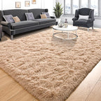Tepook Super Soft Fluffy Rugs for Living Room, Shag 6x9 Area Rugs for Bedroom, Modern Shaggy Rug Fuzzy Carpets for Kids, Plush Indoor Nursery Home Decor Rug with Non-Slip Bottom, Beige