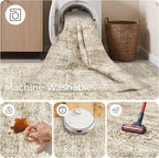 Restydon 3x16 Runner Rug Non Slip,Washable Hallway Runner Rug,Brown