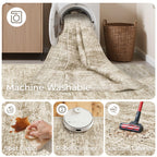 Restydon 5x7 Area Rugs for Living Room,Large Washable Rug,Brown