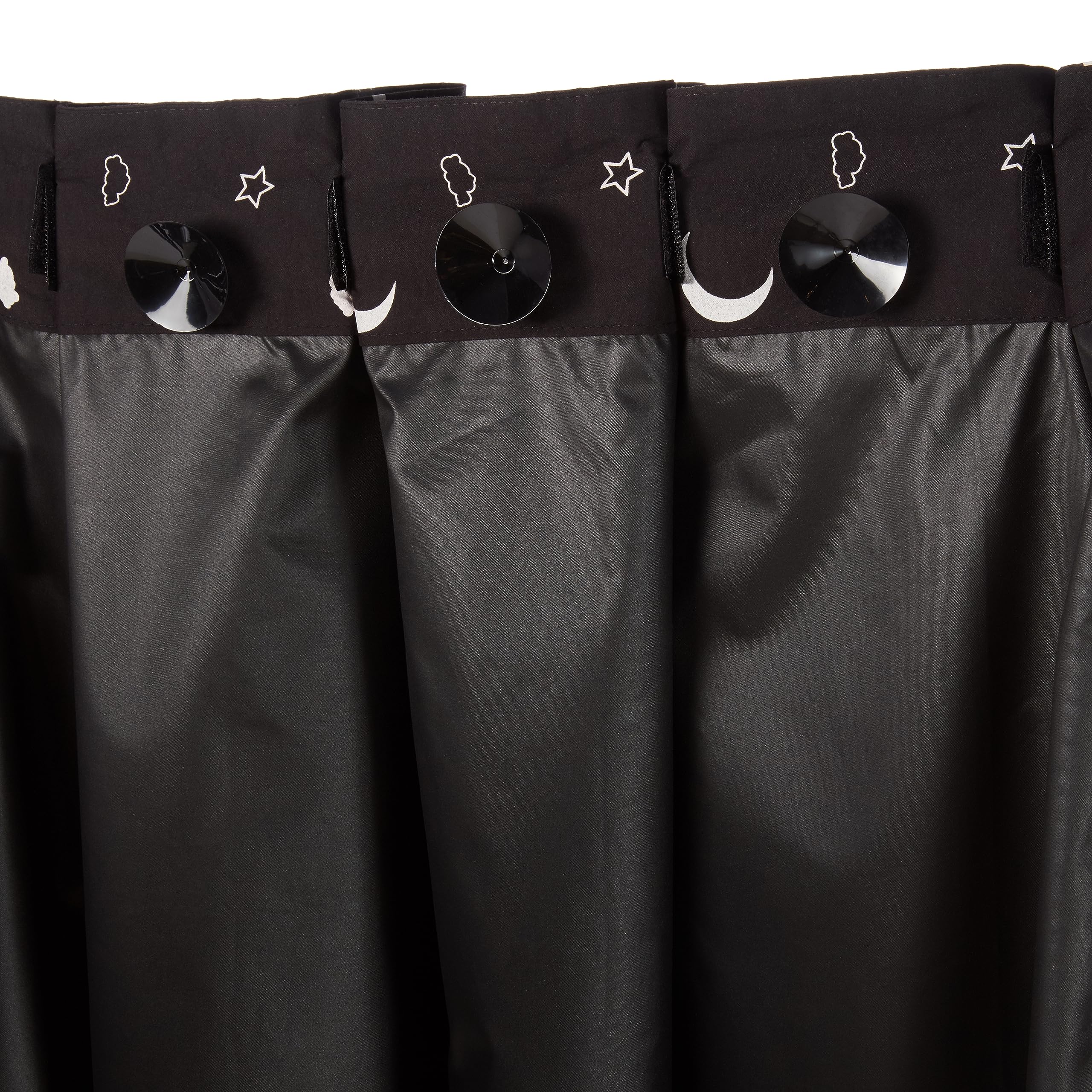 Amazon Basics Portable Room Darkening Blackout Curtain Shade with Suction Cups, Noise Reduction, 50"W x 78"L, Moon and Stars, 1-Pack