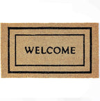 KANKUN Coco Coir Door Mat with Heavy Duty Backing, Welcome Doormat (17" x 30"), Doormat Entrance (Double Box)