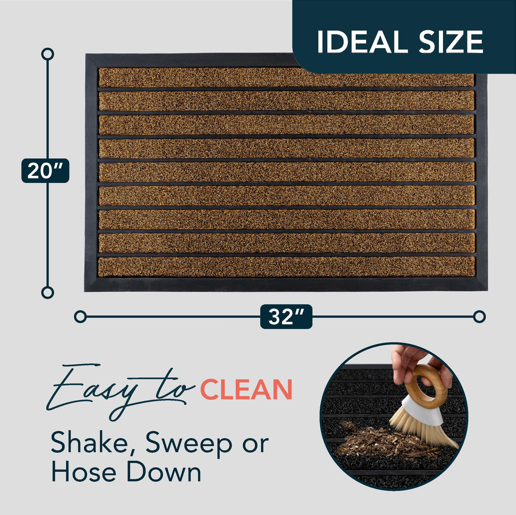 ubdyo Extra Durable Door Mat Outside Entrance (32" x 20", Bright Brown)