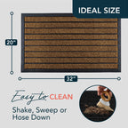 ubdyo Extra Durable Door Mat Outside Entrance (32" x 20", Bright Brown)