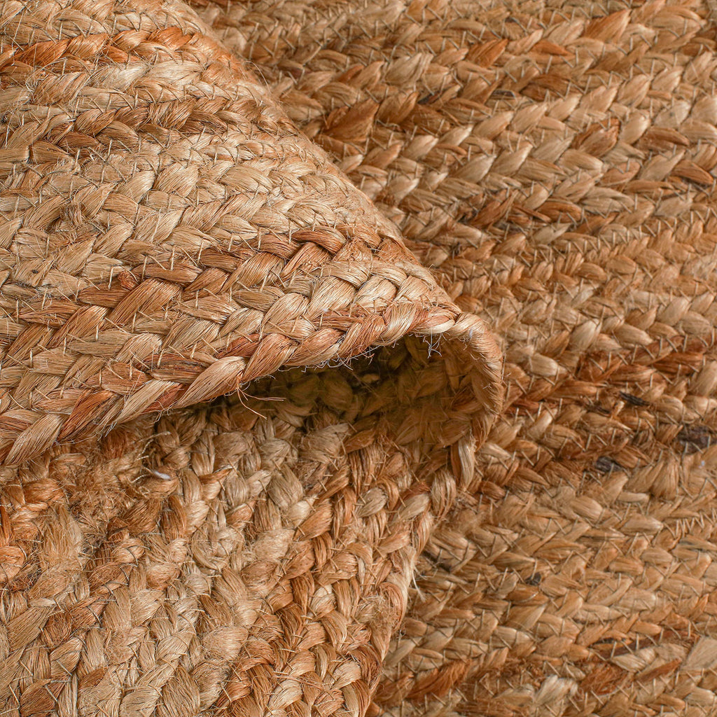 Hausattire Jute Braided Round Rug, Natural, 4 ft