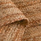 Hausattire Jute Braided Round Rug, Natural, 4 ft