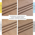 NICETOWN Linen Gold Brown Curtains for Living Room, Rustic Grommet Semi Sheer Linen Blend Privacy Assured with Light Filtering for Living Room/Bedroom, W55 x L96, 2 Panels