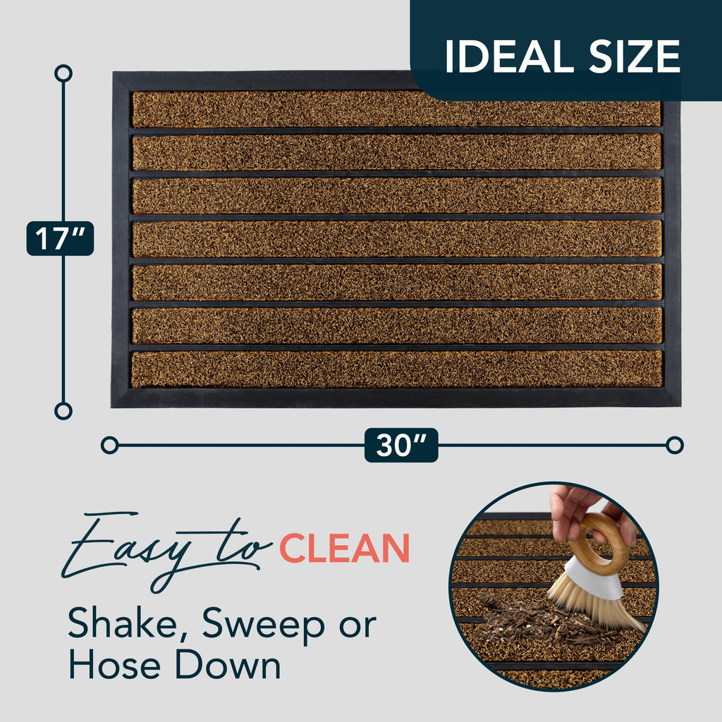 ubdyo Extra Durable Door Mat Outside Entrance (30" x 17", Bright Brown)