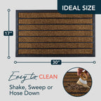 ubdyo Extra Durable Door Mat Outside Entrance (30" x 17", Bright Brown)
