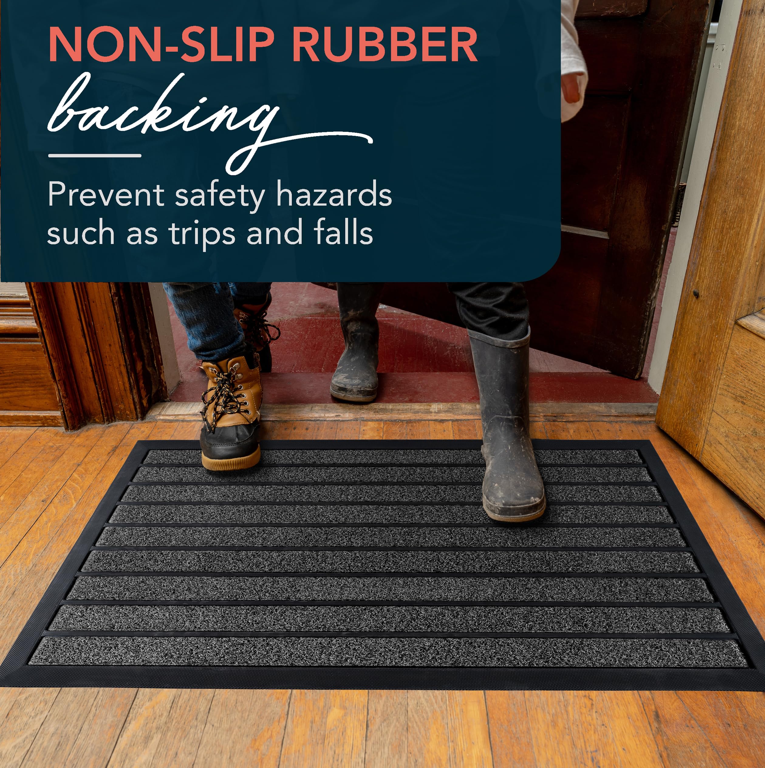 ubdyo Extra Durable Door Mat Outside Entrance (32" x 20", Bright Grey)