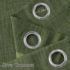 NICETOWN Short Faux Linen Froest Green Blackout Curtains 63 inches Long for Kitchen - Privacy Panels for Living Room Bedroom, Modern Farmhouse Style Easy Care Grommet Top, 2 Panels, W42 by L63