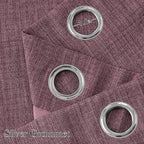 NICETOWN Short Faux Linen Greyish Purple Blackout Curtains 63 inches Long for Kitchen - Privacy Panels for Living Room Bedroom, Modern Farmhouse Style Easy Care Grommet Top, 2 Panels, W42 by L63