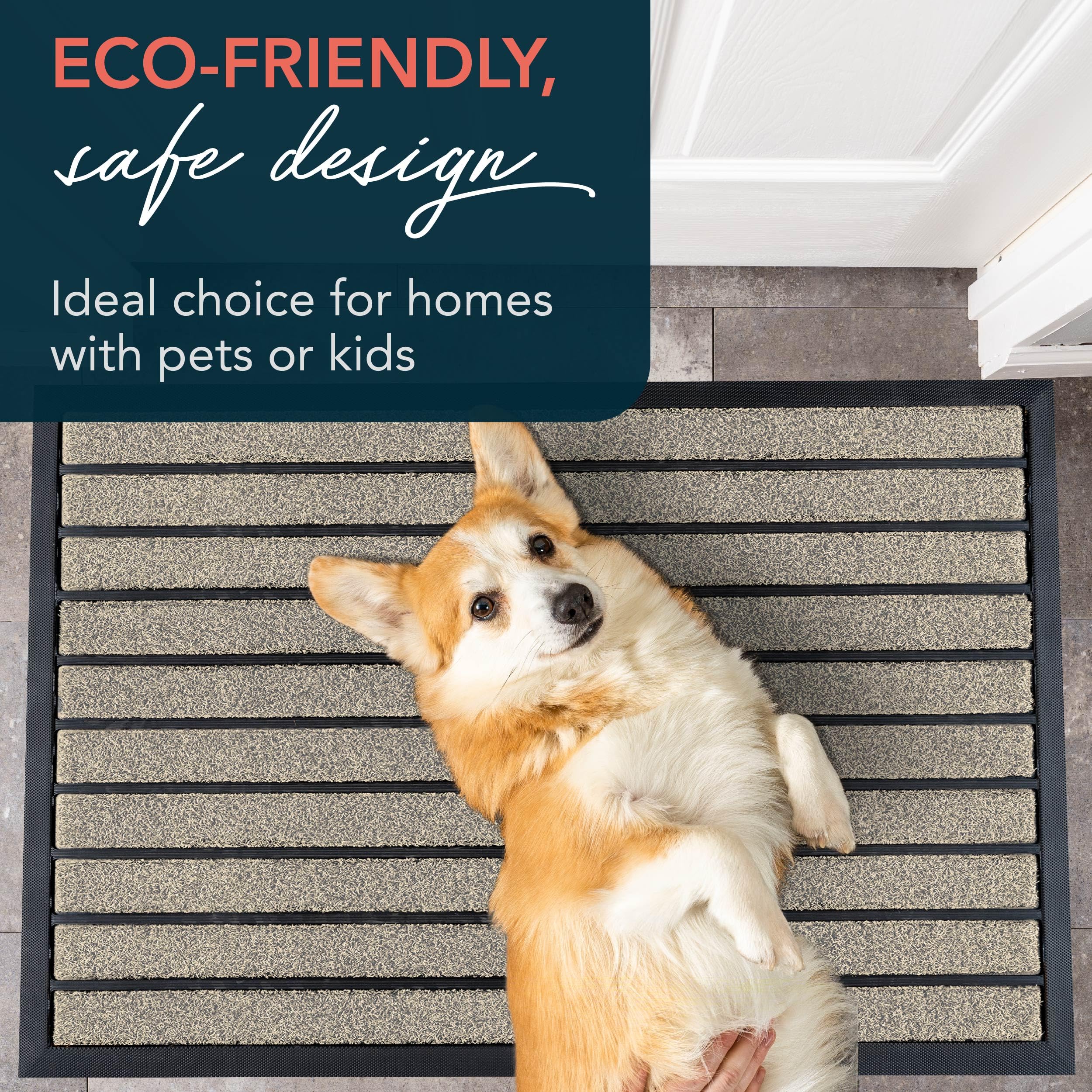ubdyo Extra Durable Door Mat Outside Entrance (36" x 24", Bright Beige)