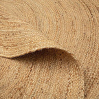 Hausattire Hand Woven Jute Braided Rug, 3’ Round – Natural, Reversible Boho Entry Area Rugs for Kitchen, Living Room I Farmhouse Decorative Floor Rug, 3 Feet Round