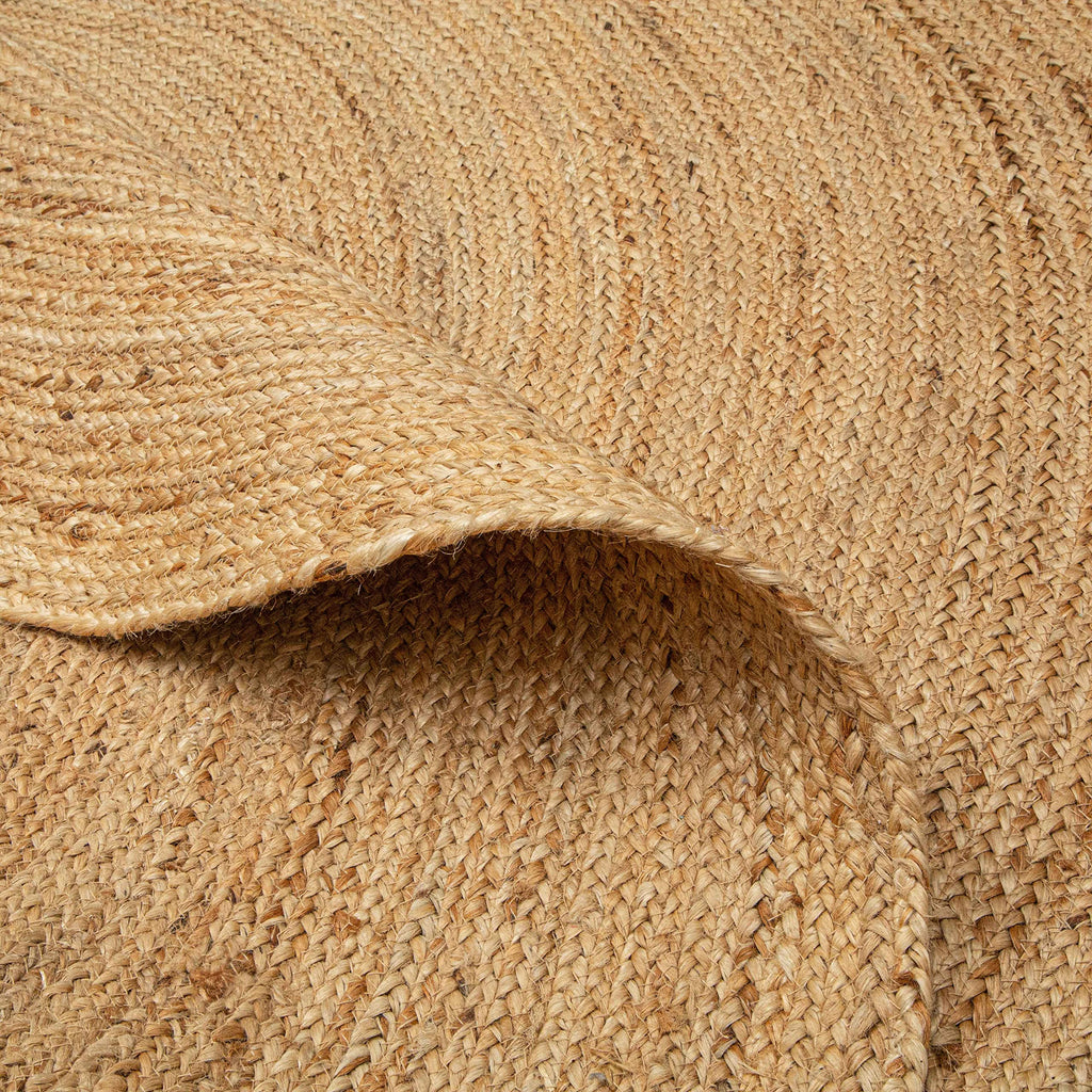Hausattire Jute Braided Round Rug, Natural, 3 ft