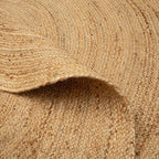 Hausattire Jute Braided Round Rug, Natural, 3 ft