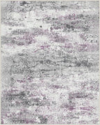 Area Rugs 8x10 for Living Room Bedroom, Modern Abstract Machine Washable Rug, Large Soft Low Pile Floor Carpet with Non Slip Backing for Dining Room, Grey/Purple