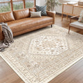 Restydon Area Rugs 5x7 Washable Rugs for Living Room, Cream/Beige