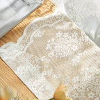 YJ YANJUN Vintage Lace Curtains 63 Inches Length- Elegant Victorian Floral Ivory Sheer Curtain Panels for Living Room Bedroom Kitchen, Scalloped Edges Rod Pocket, 2 Panels 52W x 63L Cream